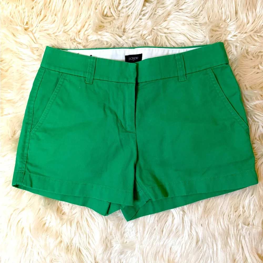 J. Crew‎ High Waist Green Shorts with Tailored Fit